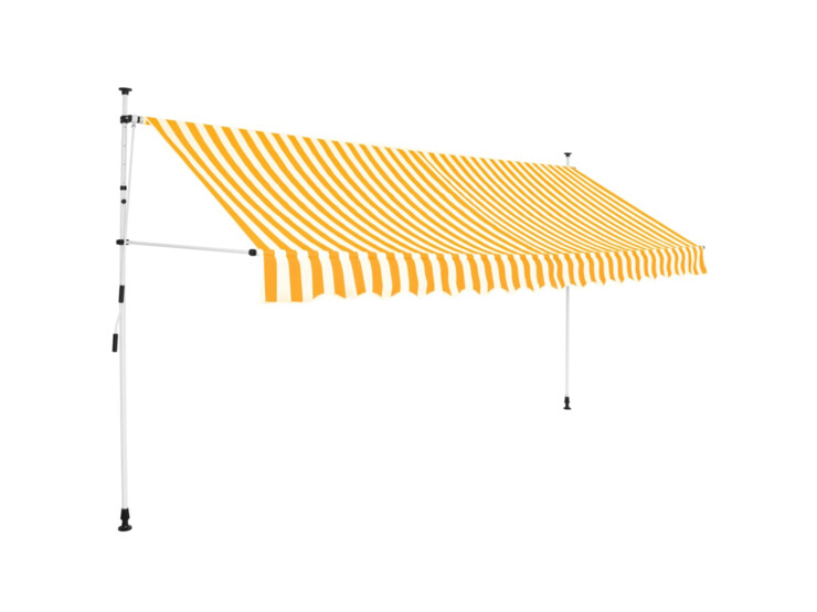Ručně zatahovací markýza 350 cm oranžovo-bílé pruhy