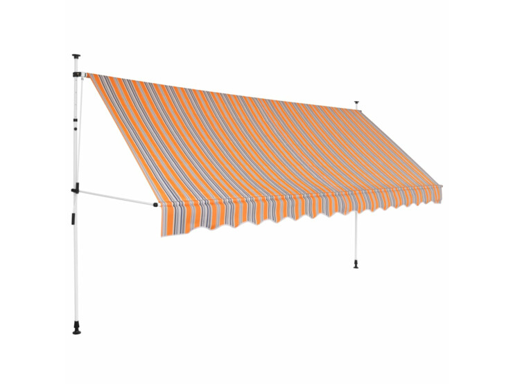 Ručně zatahovací markýza 350 cm žluto-modré pruhy