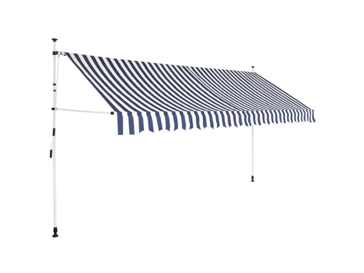 Ručně zatahovací markýza 400 cm modro-bílé pruhy