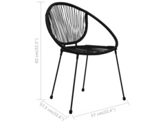 3dílný bistro set PVC ratan černý