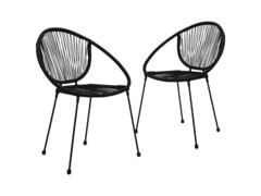 3dílný bistro set PVC ratan černý