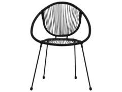 3dílný bistro set PVC ratan černý