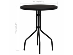 3dílný bistro set PVC ratan černý