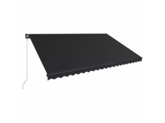 Ručně zatahovací markýza s LED světlem 500 x 300 cm antracitová