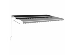 Ručně zatahovací markýza s LED světlem 500 x 300 cm antracitová