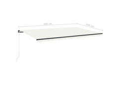 Ručně zatahovací markýza s LED světlem 500 x 350 cm krémová