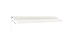 Ručně zatahovací markýza s LED světlem 600 x 300 cm krémová