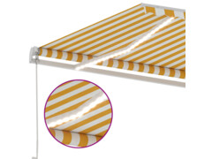 Ručně zatahovací markýza s LED světlem 600 x 300 cm žlutobílá