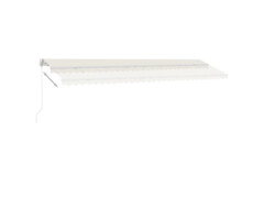 Ručně zatahovací markýza s LED světlem 600 x 350 cm krémová