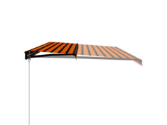 Ručně zatahovací markýza s LED světlem 600x300 cm oranžovohnědá