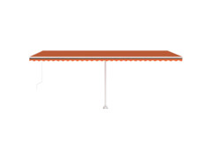 Ručně zatahovací markýza s LED světlem 600x300 cm oranžovohnědá