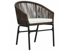 3dílný bistro set s poduškami PVC ratan hnědý