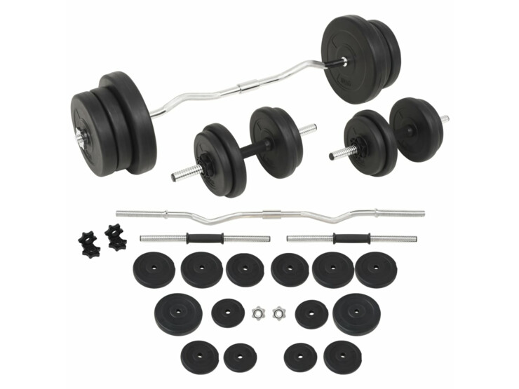 Sada činek barbell a dumbbell, 60 kg