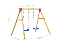 Sada houpaček 230 x 130 x 166 cm borové dřevo