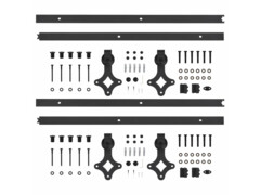 Sady příslušenství pro posuvné dveře 2 ks 200 cm ocelové černé