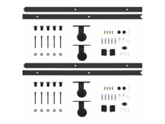 Sady příslušenství pro posuvné dveře 2 ks 200 cm ocelové černé