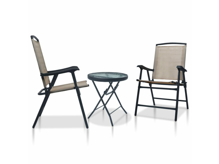 3dílný bistro set taupe ocel