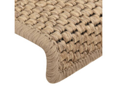 Samolepící nášlapy na schody vzhled sisal 15 ks 65x25cm pískové