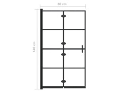 Skládací sprchový kout ESG 80 x 140 cm černý