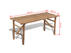 Skládací zahradní lavice 118 cm bambusová