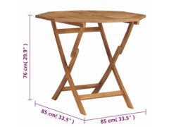 Skládací zahradní stůl 85 x 85 x 76 cm masivní teakové dřevo