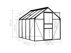 Skleník antracitový hliníkový 4,75 m²