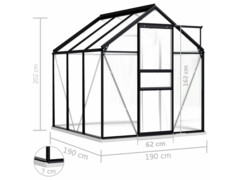 Skleník s podkladovým rámem antracitový hliník 3,61 m²