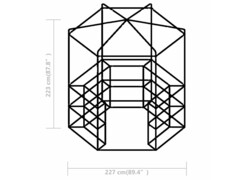 Skleník s policemi ocel 227 x 223 cm