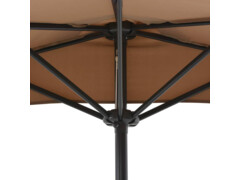 Slunečník na balkon hliníková tyč taupe 270 x 135 cm půlkruh