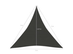 Stínící plachta 160 g/m² antracitová 3 x 3 x 3 m HDPE