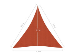 Stínící plachta 160 g/m² cihlová 4,5 x 4,5 x 4,5 m HDPE