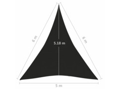 Stínící plachta 160 g/m² černá 5 x 6 x 6 m HDPE