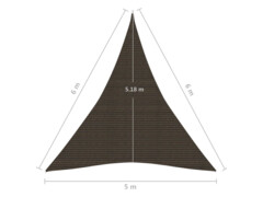 Stínící plachta 160 g/m² hnědá 5 x 6 x 6 m HDPE