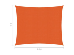 Stínící plachta 160 g/m² oranžová 2 x 2,5 m HDPE