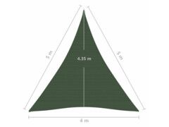 Stínící plachta 160 g/m² tmavě zelená 4 x 5 x 5 m HDPE