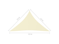 Stínící plachta oxford trojúhelníková 2,5 x 2,5 x 3,5 m krémová