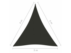 Stínící plachta oxford trojúhelníková 3 x 4 x 4 m antracitová