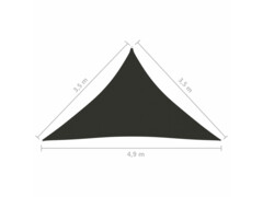 Stínící plachta oxford trojúhelníková 3,5x3,5x4,9 m antracitová