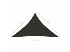 Stínící plachta oxford trojúhelníková 3x3x4,24 m antracitová