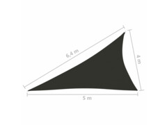 Stínící plachta oxford trojúhelníková 4 x 5 x 6,4 m antracitová