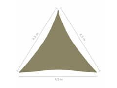 Stínící plachta oxford trojúhelníková 4,5 x 4,5 x 4,5 m béžová