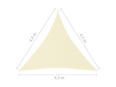 Stínící plachta oxford trojúhelníková 4,5 x 4,5 x 4,5 m krémová