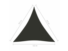 Stínící plachta oxford trojúhelníková 4,5x4,5x4,5 m antracitová