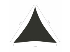 Stínící plachta oxford trojúhelníková 6 x 6 x 6 m antracitová