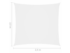 Stínící plachta oxfordská látka čtvercová 2,5 x 2,5 m bílá