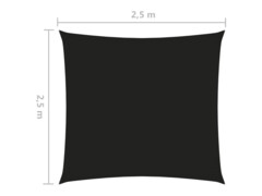 Stínící plachta oxfordská látka čtvercová 2,5 x 2,5 m černá