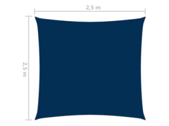 Stínící plachta oxfordská látka čtvercová 2,5 x 2,5 m modrá