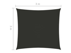 Stínící plachta oxfordská látka čtvercová 3 x 3 m antracitová