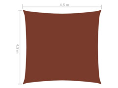 Stínící plachta oxfordská látka čtvercová 4,5 x 4,5 m cihlová