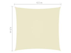 Stínící plachta oxfordská látka čtvercová 4,5 x 4,5 m krémová